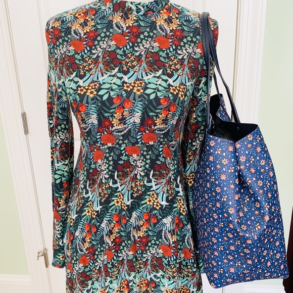 Tory Burch kerrington square tote blue wild pansy - Picture 2 of 8